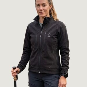 Sierra Designs Womens Medium Black Softshell Full Zip Hiking Jacket Outdoor